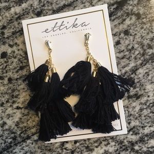 Ettika black tassel earrings